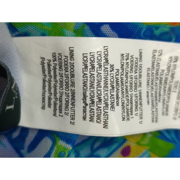 Lauren Ralph Lauren Size 10 Paisley Overlay One-Piece Swimsuit Turquoise - Picture 7 of 7